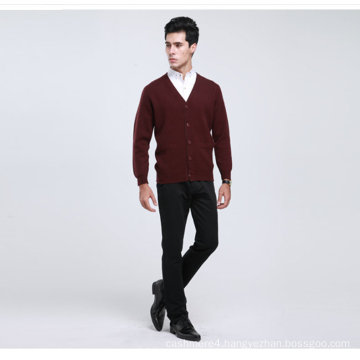 Yak Wool/Cashmere V Neck Cardigan Long Sleeve Sweater/Garment/Clothes/Knitwear